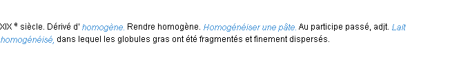 Définition homogénéiser ACAD 1986