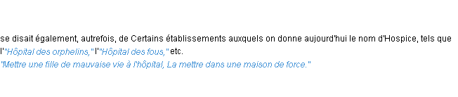 Définition hôpital ACAD 1835