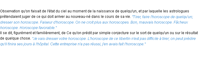 Définition horoscope ACAD 1932