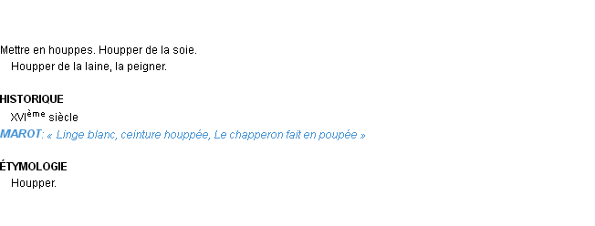 Définition houpper Emile Littré