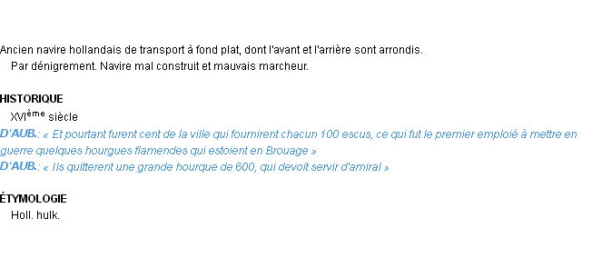 Définition hourque Emile Littré