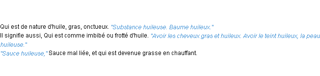 Définition huileux ACAD 1835