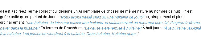 Définition huitaine ACAD 1932