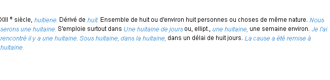 Définition huitaine ACAD 1986