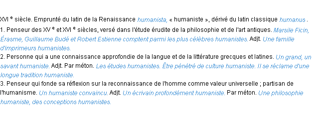 Définition humaniste ACAD 1986