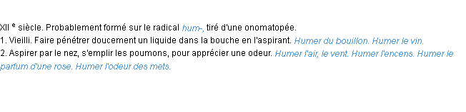 Définition humer ACAD 1986