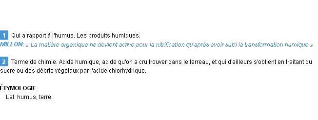 Définition humique Emile Littré