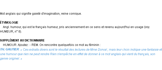 Définition humour Emile Littré