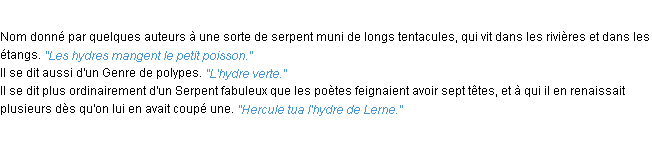 Définition hydre ACAD 1932