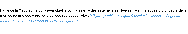 Définition hydrographie ACAD 1932