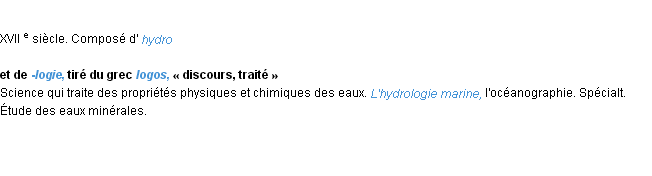 Définition hydrologie ACAD 1986