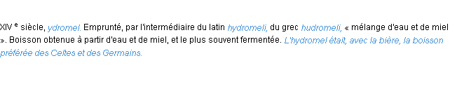 Définition hydromel ACAD 1986