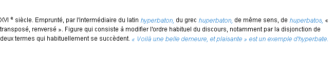 Définition hyperbate ACAD 1986