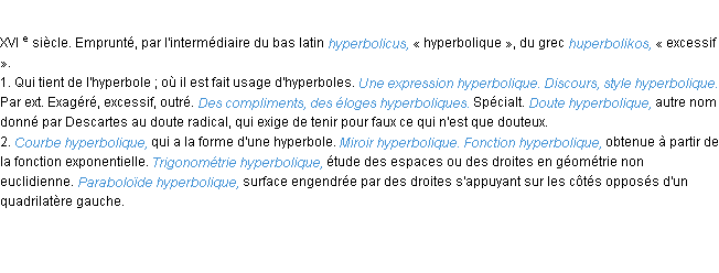 Définition hyperbolique ACAD 1986