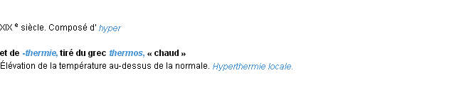 Définition hyperthermie ACAD 1986