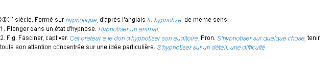 Définition hypnotiser ACAD 1986