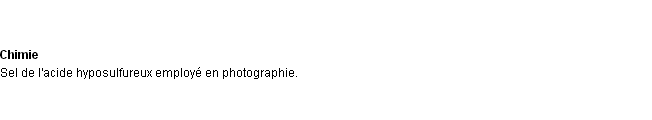 Définition hyposulfite ACAD 1932