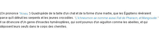 Définition ichneumon ACAD 1835