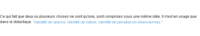Définition identité ACAD 1798