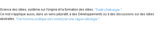 Définition idéologie ACAD 1932