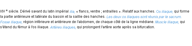 Définition iliaque ACAD 1986