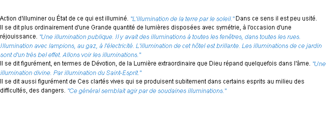 Définition illumination ACAD 1932