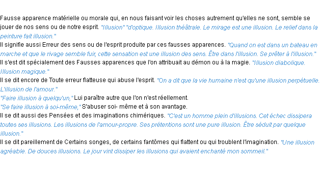 Définition illusion ACAD 1932