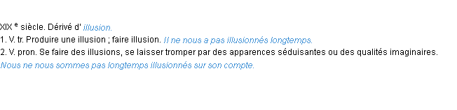 Définition illusionner ACAD 1986