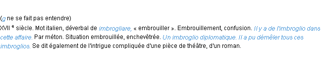 Définition imbroglio ACAD 1986