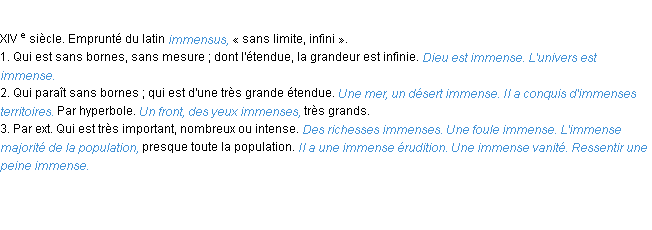 Définition immense ACAD 1986