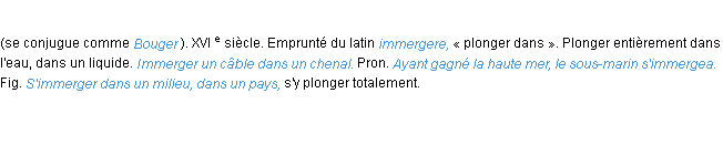 Définition immerger ACAD 1986