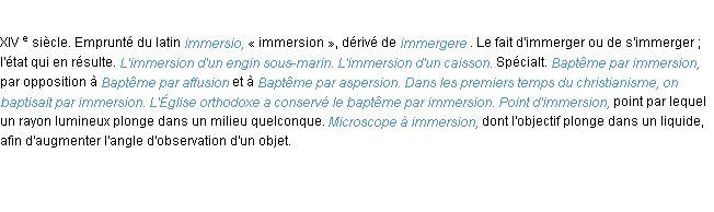 Définition immersion ACAD 1986