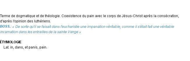 Définition impanation Emile Littré