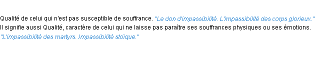 Définition impassibilité ACAD 1932
