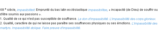 Définition impassibilité ACAD 1986