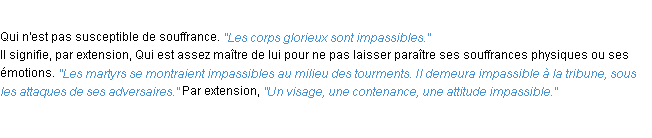 Définition impassible ACAD 1932