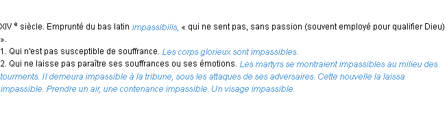 Définition impassible ACAD 1986