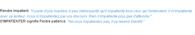 Définition impatienter ACAD 1932