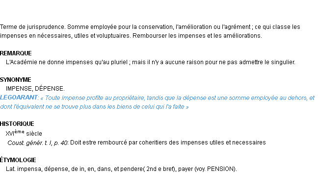 Définition impense Emile Littré