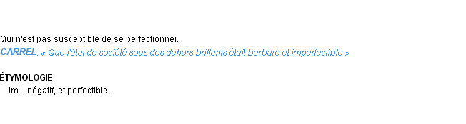 Définition imperfectible Emile Littré