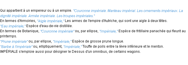 Définition impérial ACAD 1932