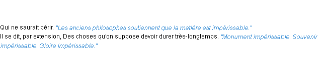 Définition impérissable ACAD 1835