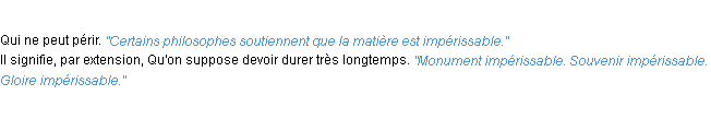 Définition impérissable ACAD 1932