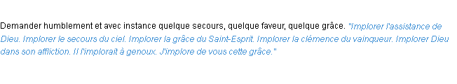 Définition implorer ACAD 1932