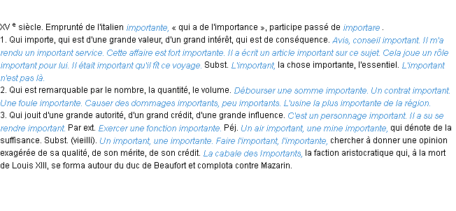 Définition important ACAD 1986