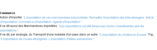 Définition importation ACAD 1932