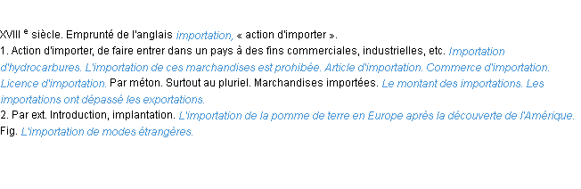 Définition importation ACAD 1986