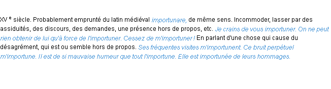 Définition importuner ACAD 1986