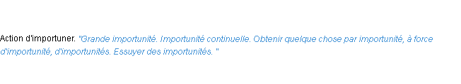 Définition importunité ACAD 1798