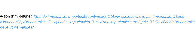 Définition importunité ACAD 1835